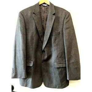 Joseph Feiss 100% Lambswool Blazer Sport Coat Jacket Dark brown Classic 46L